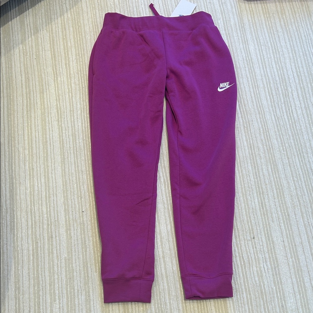 Nike Kids Magenta Sweatpants with White Swoosh